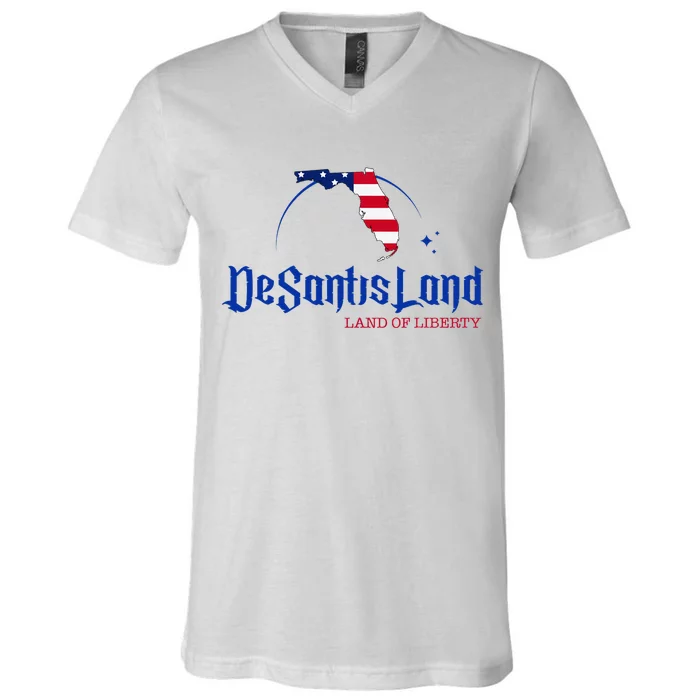 DeSantisLand Florida DeSantis Land Of Liberty DeSantisLand V-Neck T-Shirt