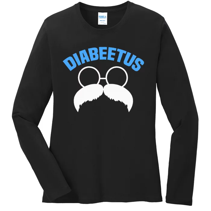 Diabeetus Funny Diabetes Awareness Diabetic Beard Ladies Long Sleeve Shirt