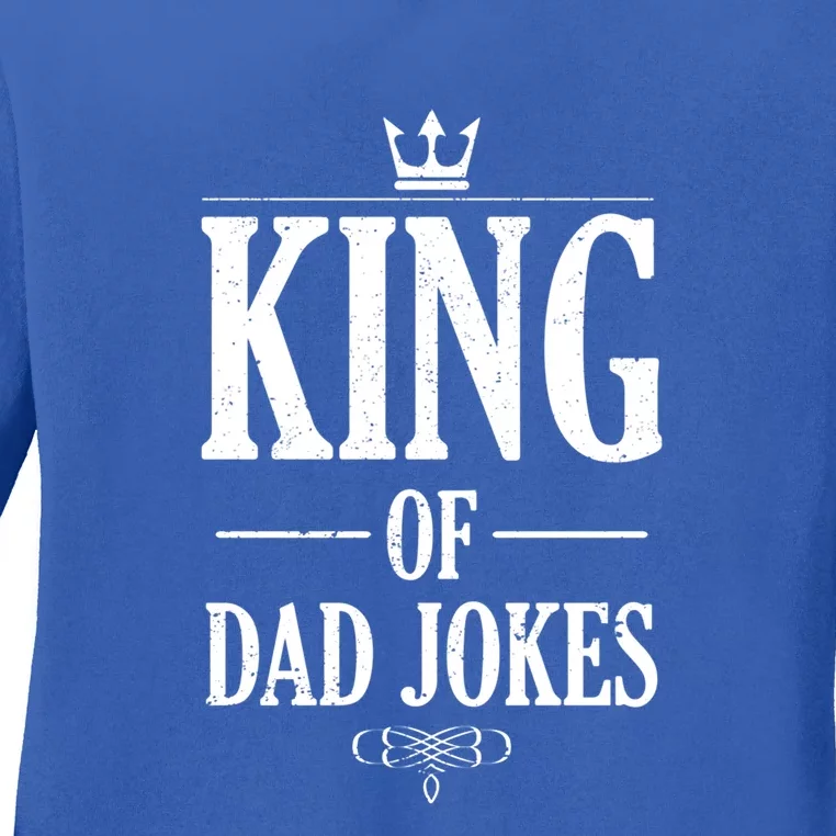 Daddy Fathers Day Funny Puns Rad Jokes King Of Dad Jokes Funny Gift Ladies Long Sleeve Shirt