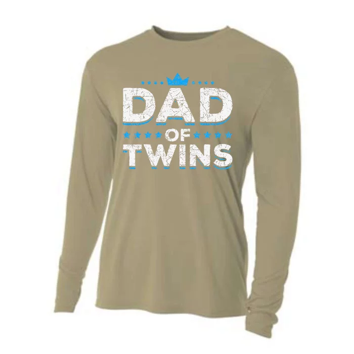 Daddy Fathers Day Dad Of Twins Father Proud Twin Parents Cooling Performance Long Sleeve Crew