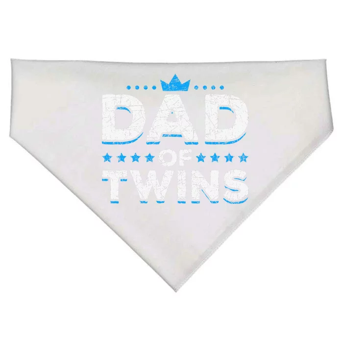 Daddy Fathers Day Dad Of Twins Father Proud Twin Parents USA-Made Doggie Bandana