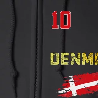 Denmark Flag Danish Pride Lovers Full Zip Hoodie