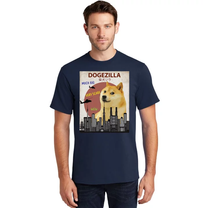 Dogezilla Funny DOGE MEME Shiba Inu Dog Tall T-Shirt