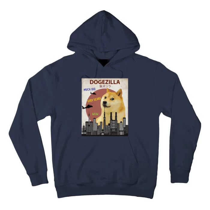 Dogezilla Funny DOGE MEME Shiba Inu Dog Tall Hoodie