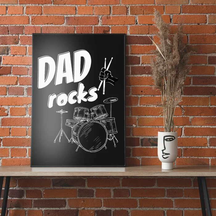 Dad Fathers Day Drum Kit Drums Music Gift Idea Poster