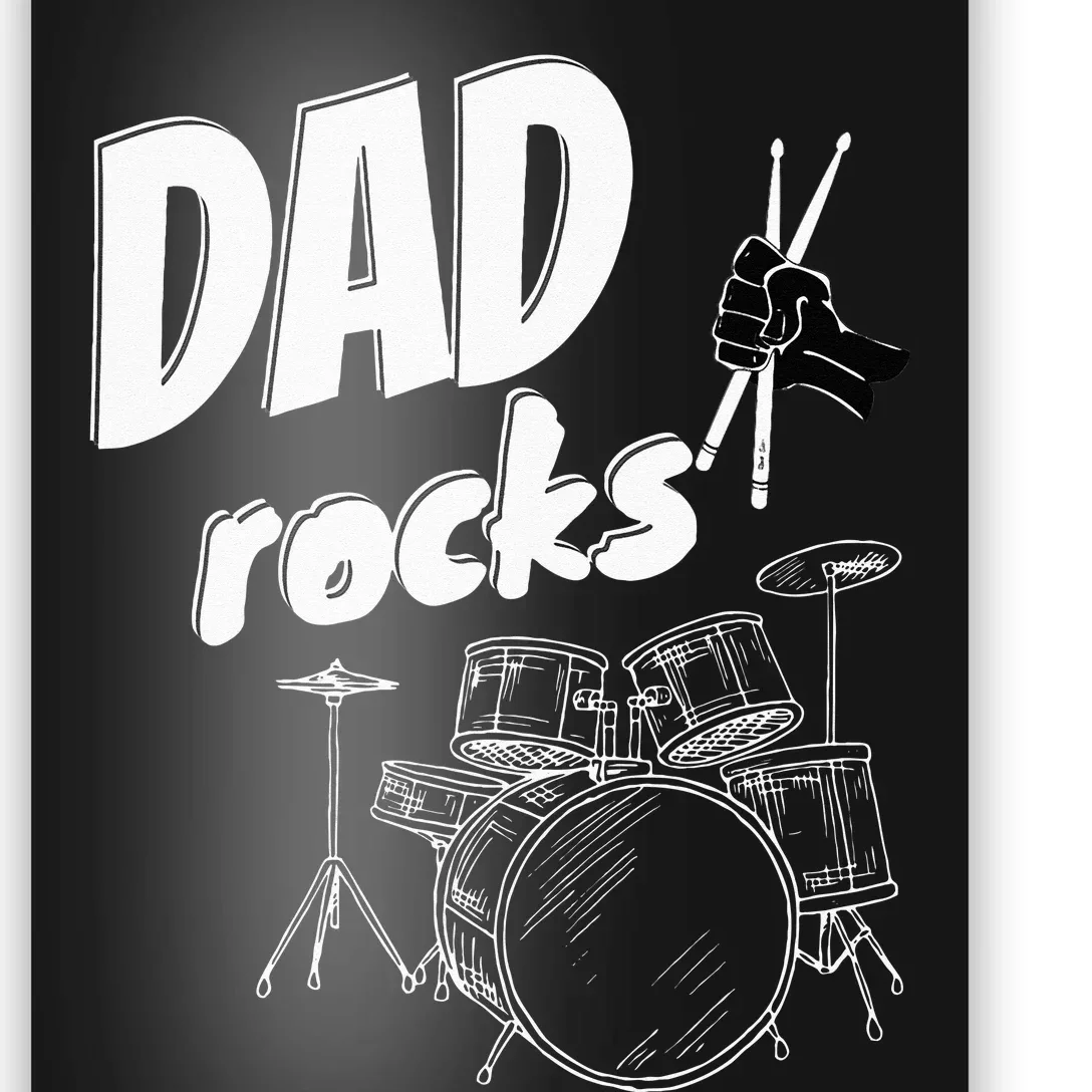 Dad Fathers Day Drum Kit Drums Music Gift Idea Poster