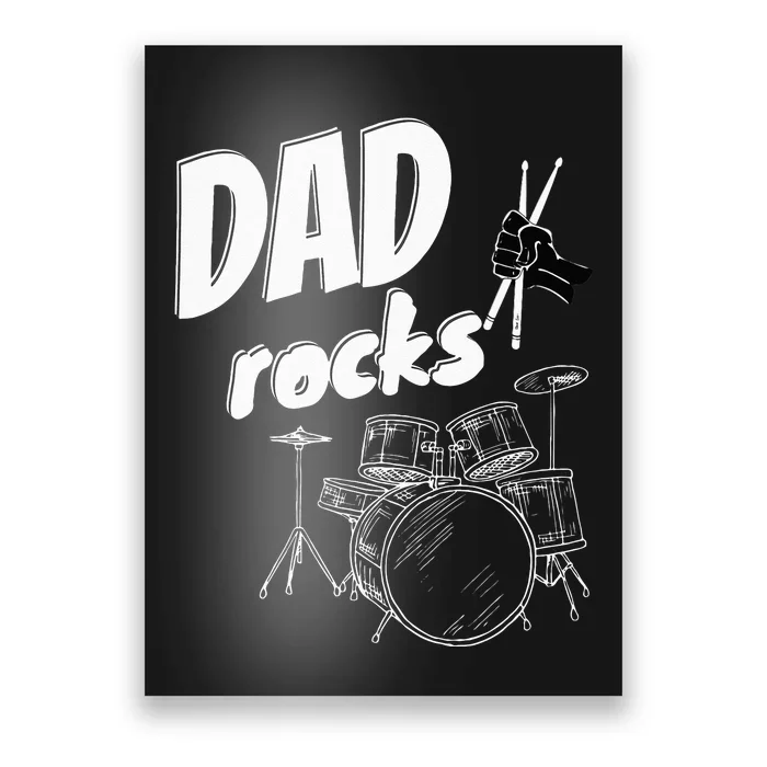 Dad Fathers Day Drum Kit Drums Music Gift Idea Poster