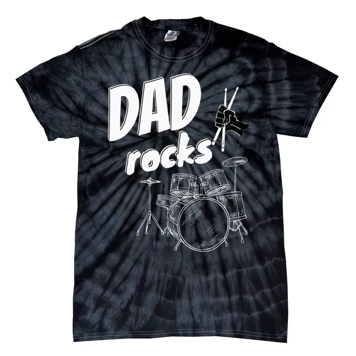 Dad Fathers Day Drum Kit Drums Music Gift Idea Tie-Dye T-Shirt