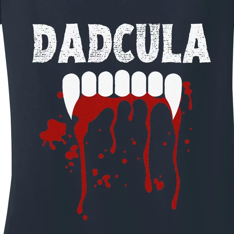 Dadcula Funny Dad Halloween Costume Spooky Season Scary Cute Women's V-Neck T-Shirt