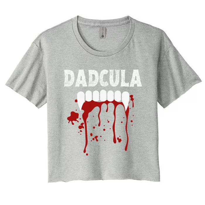 Dadcula Funny Dad Halloween Costume Spooky Season Scary Cute Women's Crop Top Tee