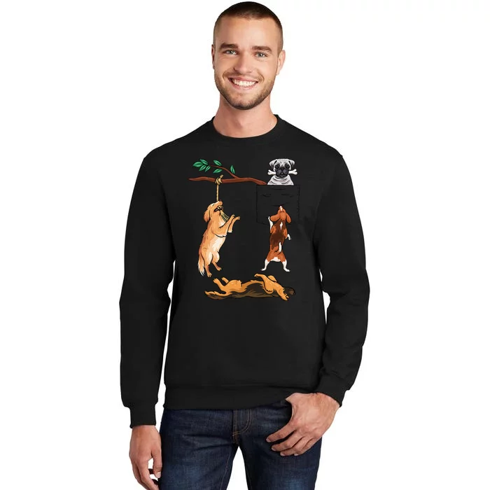 Dog Funny Dog Tee Dogs In Pocke Dog Lover Tall Sweatshirt