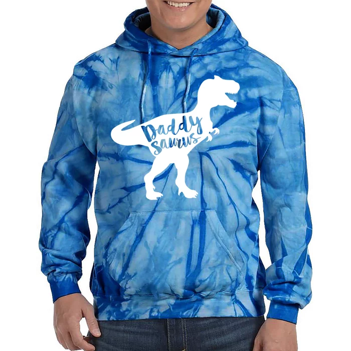 Daddysaurus = Funny Dinosaur Dad Gift T Rex Dark Cool Gift Tie Dye Hoodie