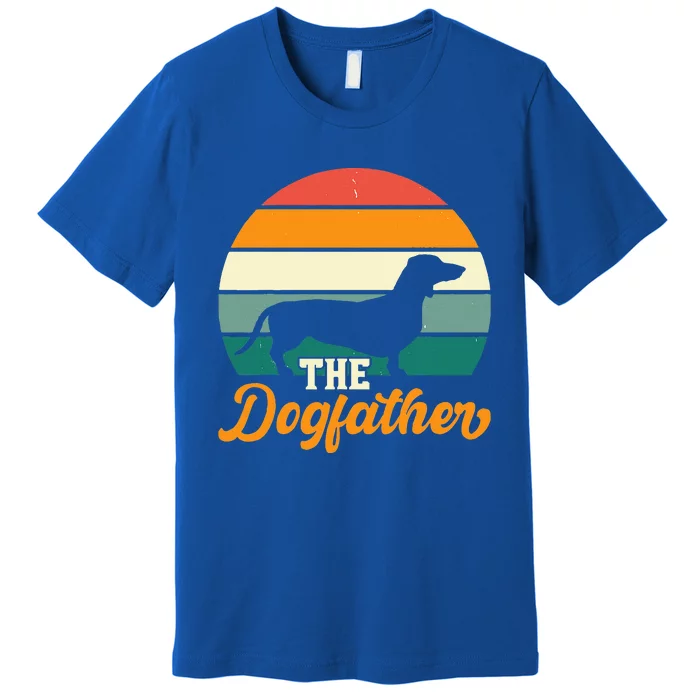 Dogfather Funny Dachshund Vintage Premium T-Shirt