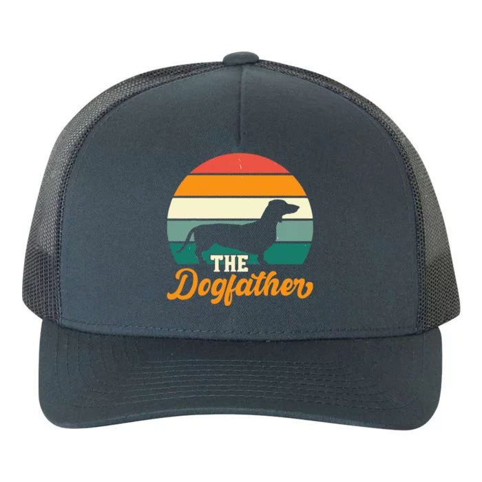 Dogfather Funny Dachshund Vintage Yupoong Adult 5-Panel Trucker Hat