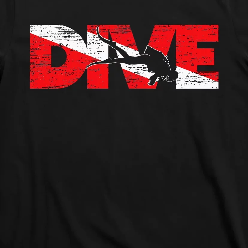 Dive Flag Diver Down Aquaholic Scuba Diving Ocean Life T-Shirt