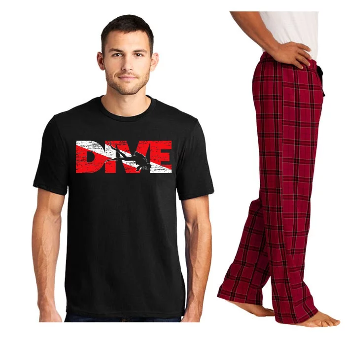 Dive Flag Diver Down Aquaholic Scuba Diving Ocean Life Pajama Set