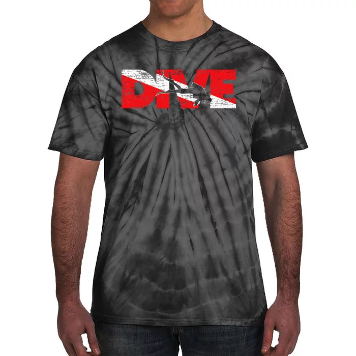 Dive Flag Diver Down Aquaholic Scuba Diving Ocean Life Tie-Dye T-Shirt