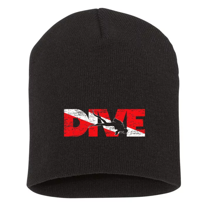 Dive Flag Diver Down Aquaholic Scuba Diving Ocean Life Short Acrylic Beanie