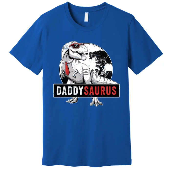 Daddysaurus Funny Daddy Dinosaur Fathers Day Surprise Meaningful Gift Premium T-Shirt