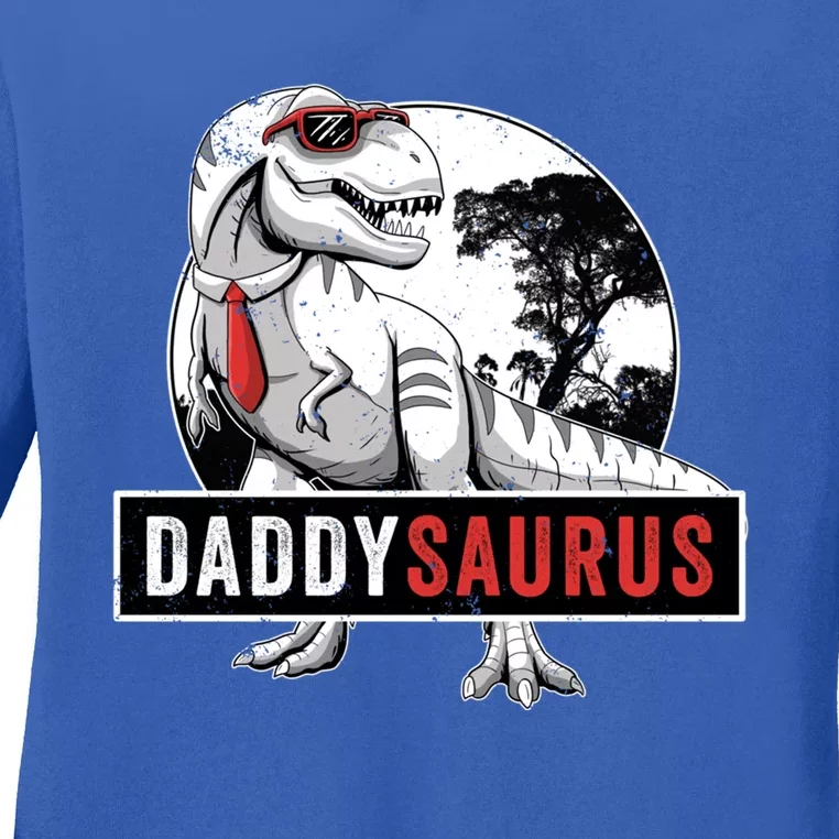 Daddysaurus Funny Daddy Dinosaur Fathers Day Surprise Meaningful Gift Ladies Long Sleeve Shirt