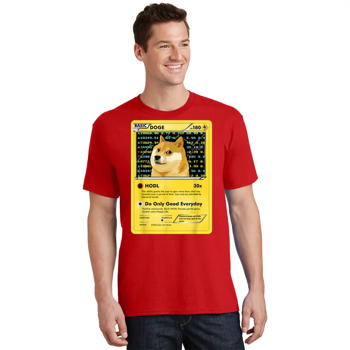 Dogecoin Funny Doge HODL Card Crypto Meme Dog T-Shirt