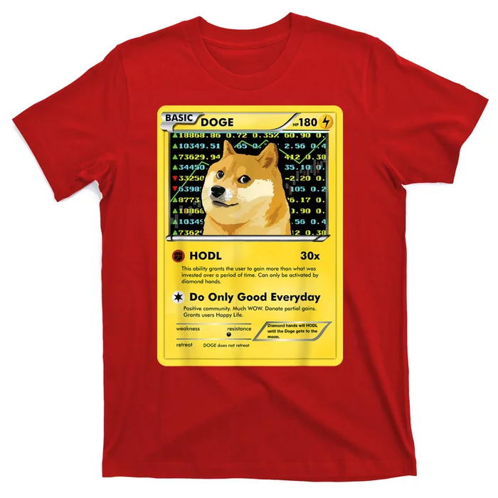 Dogecoin Funny Doge HODL Card Crypto Meme Dog T-Shirt