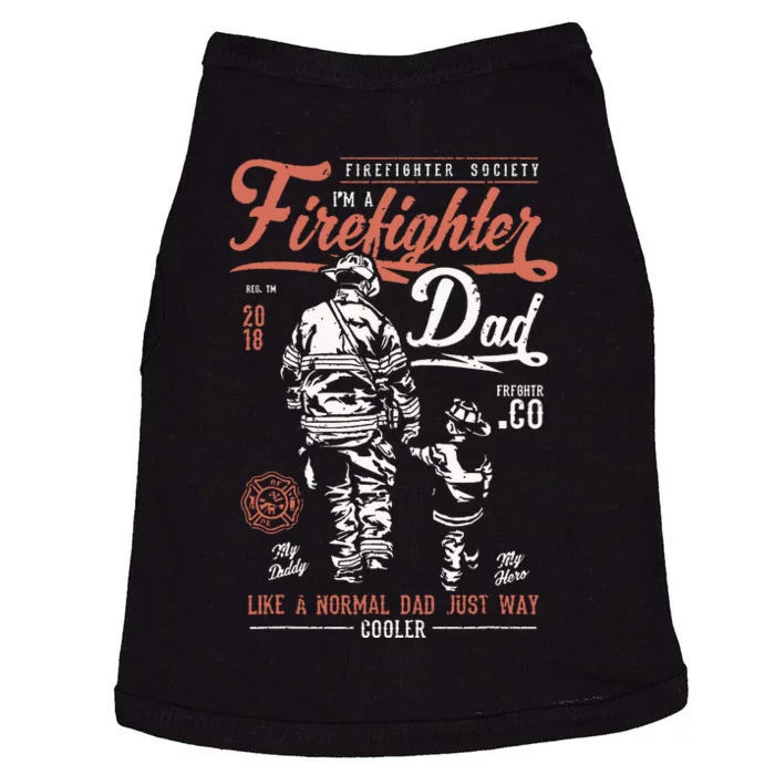 Distressed Firefighter Dad Shirts Men Fathers Day Fireman Doggie Tank