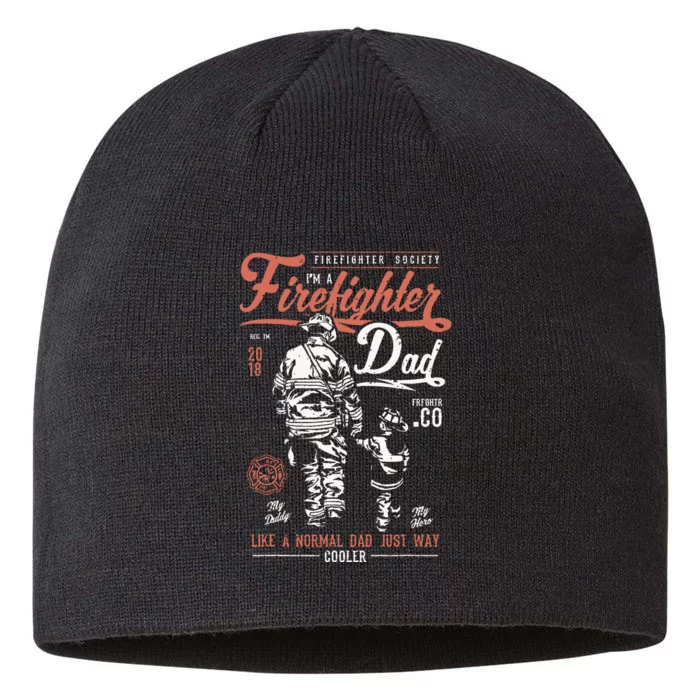 Distressed Firefighter Dad Shirts Men Fathers Day Fireman 8 1/2in Sustainable Knit Beanie