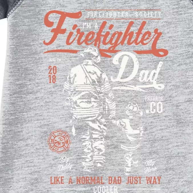 Distressed Firefighter Dad Shirts Men Fathers Day Fireman Infant Baby Jersey Bodysuit