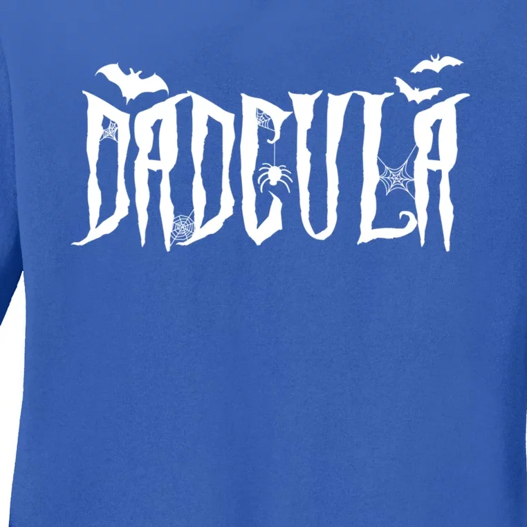 Dadcula Funny Dad Vampire Dad Dracula Halloween Great Gift Ladies Long Sleeve Shirt