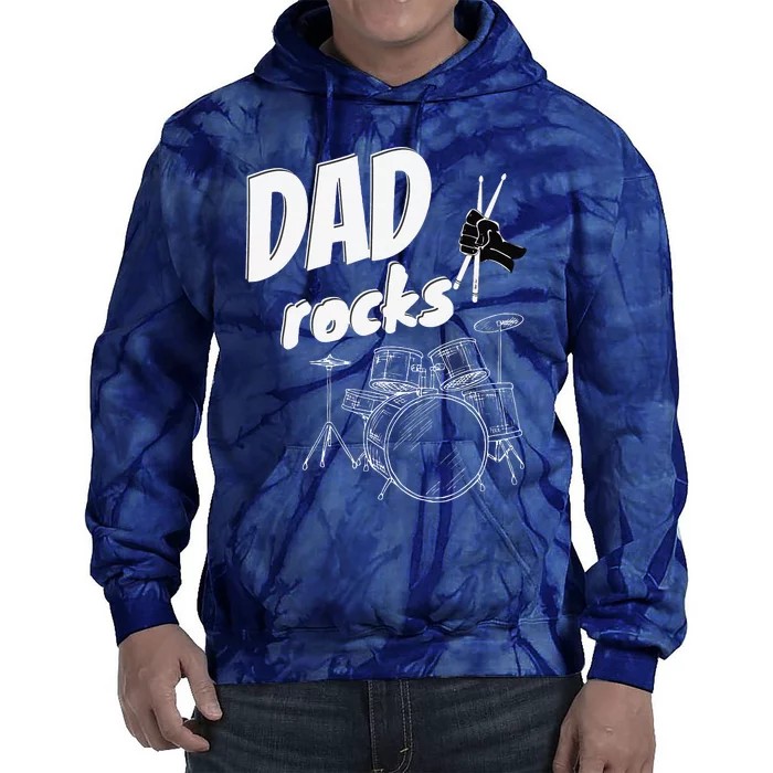 Dad Fathers Day Drum Kit Drums Music Gift Idea Tie Dye Hoodie