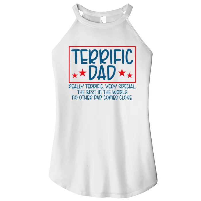 Dad Fathers Day Funny Donald Trump Terrific Dad Women’s Perfect Tri Rocker Tank