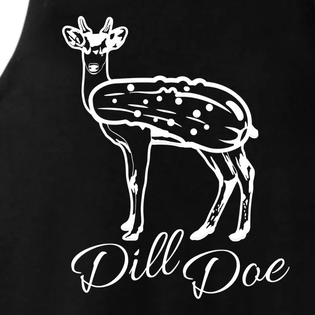 DillDoe Funny Deer Dill Doe Pickle Meme Mashup Ladies Tri-Blend Wicking Tank