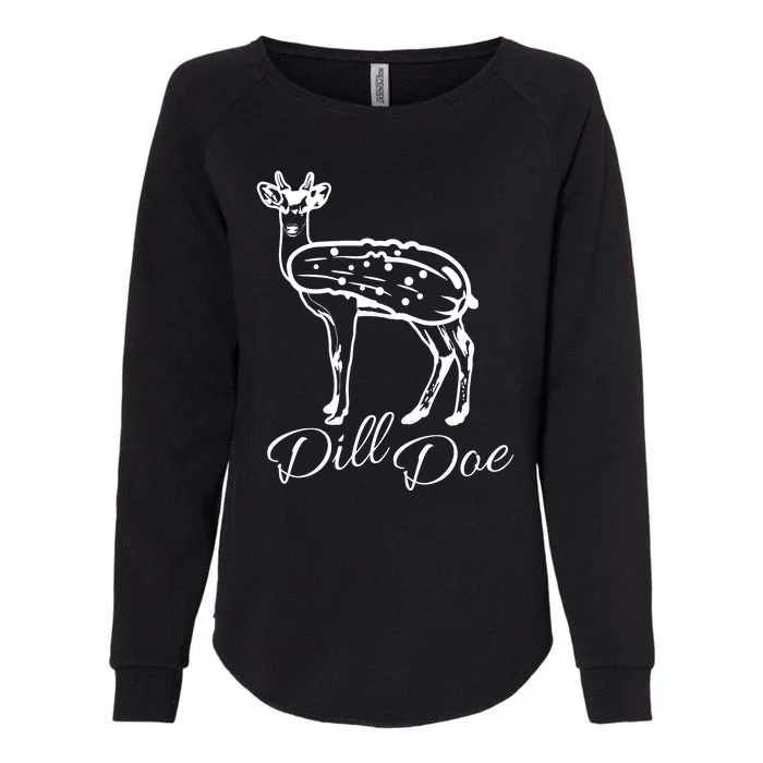 DillDoe Funny Deer Dill Doe Pickle Meme Mashup Womens California Wash Sweatshirt