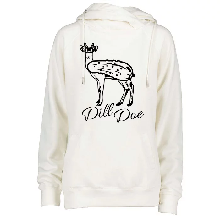 DillDoe Funny Deer Dill Doe Pickle Meme Mashup Womens Funnel Neck Pullover Hood