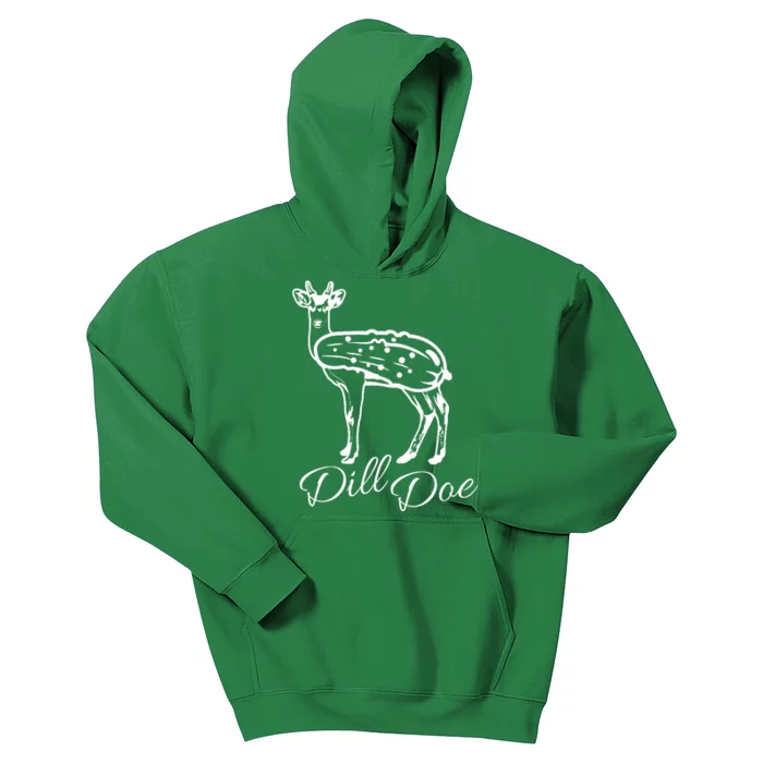 DillDoe Funny Deer Dill Doe Pickle Meme Mashup Kids Hoodie