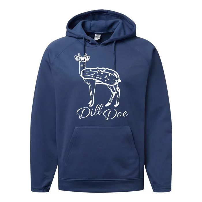 DillDoe Funny Deer Dill Doe Pickle Meme Mashup Performance Fleece Hoodie