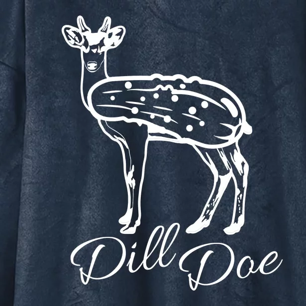 DillDoe Funny Deer Dill Doe Pickle Meme Mashup Hooded Wearable Blanket