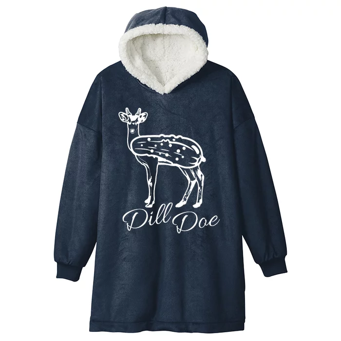 DillDoe Funny Deer Dill Doe Pickle Meme Mashup Hooded Wearable Blanket