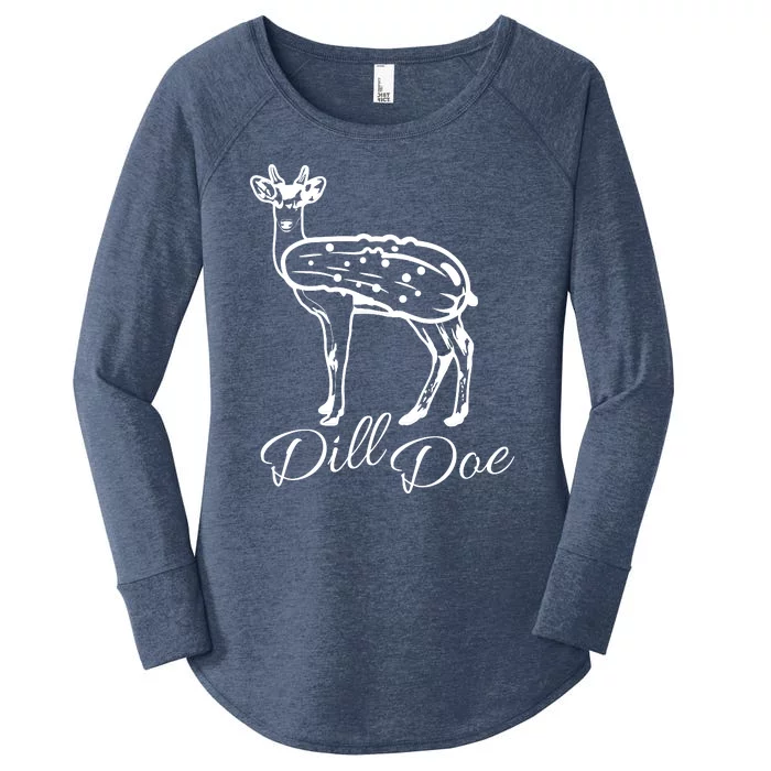 DillDoe Funny Deer Dill Doe Pickle Meme Mashup Women's Perfect Tri Tunic Long Sleeve Shirt