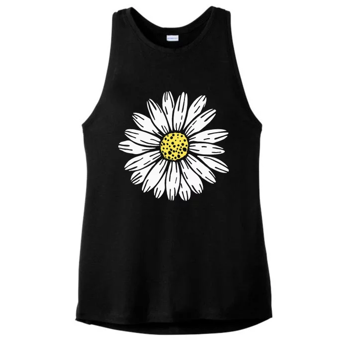 Daisy Flower Design Ladies Tri-Blend Wicking Tank