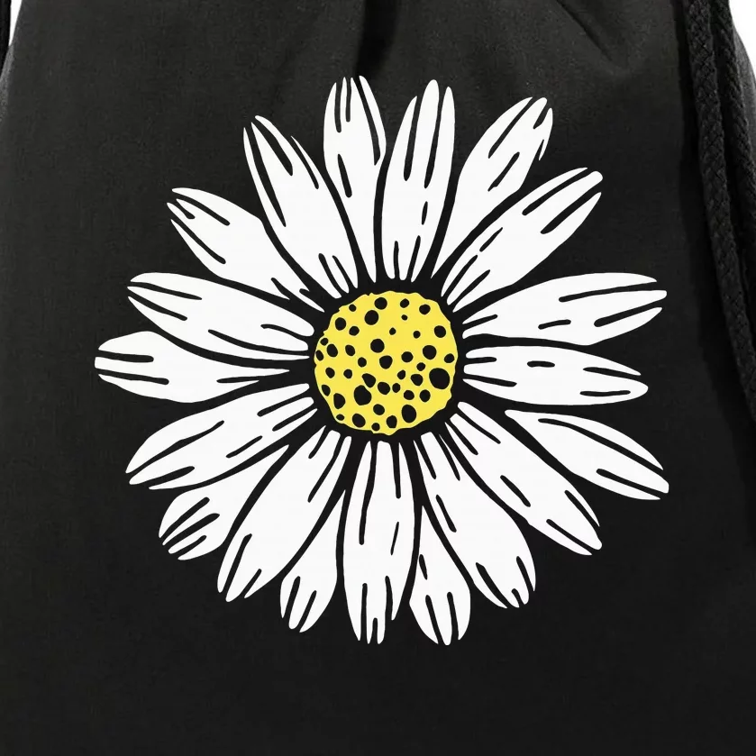 Daisy Flower Design Drawstring Bag