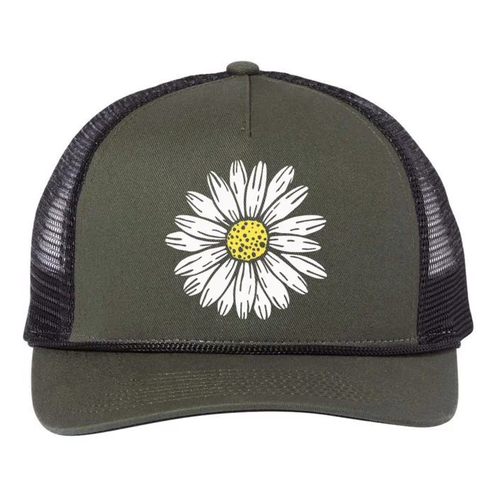 Daisy Flower Design Retro Rope Trucker Hat Cap