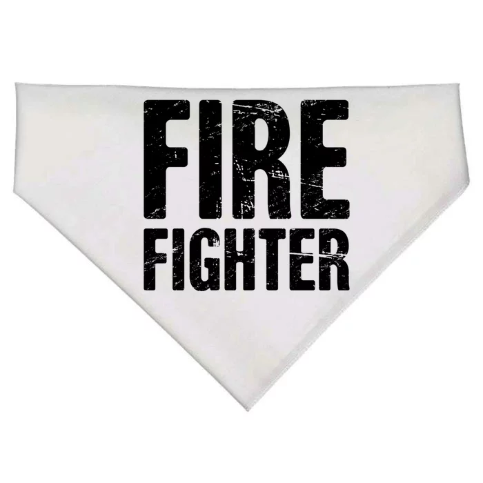 Distressed Fire Departt And Fire Fighter / Firefighter Cool Gift USA-Made Doggie Bandana