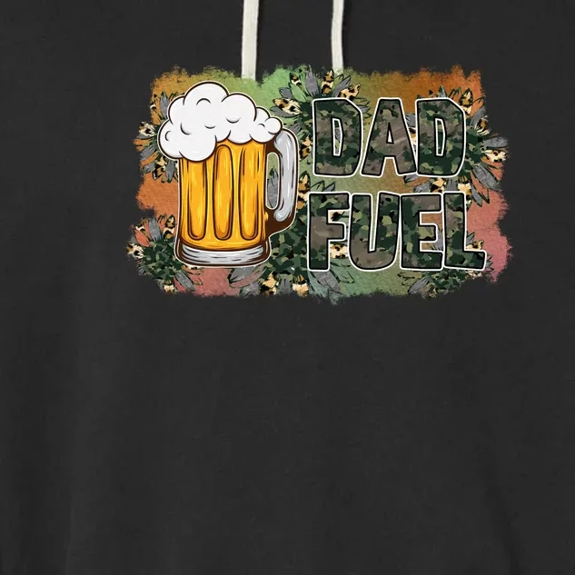 Dad Fuel Drink Beer Matchhing Family Gift For Father's Day Garment-Dyed Fleece Hoodie