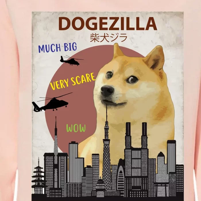 Dogezilla Funny Doge Meme Giant Shiba Inu Womens California Wash Sweatshirt