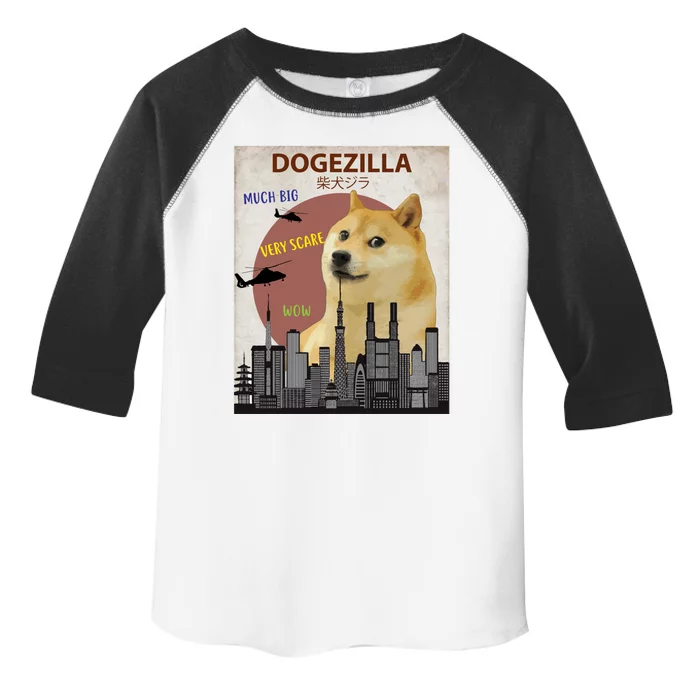 Dogezilla Funny Doge Meme Giant Shiba Inu Toddler Fine Jersey T-Shirt