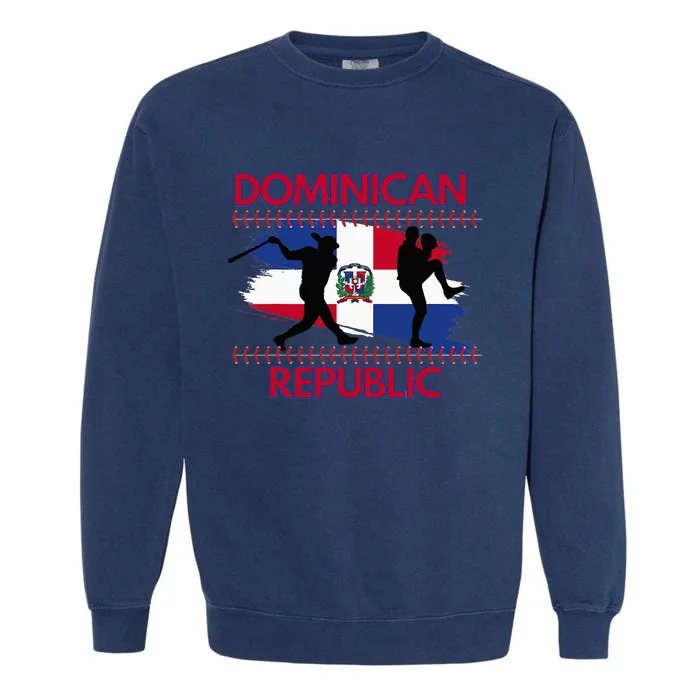 Dominican Flag Dominican Republic Baseball Garment-Dyed Sweatshirt