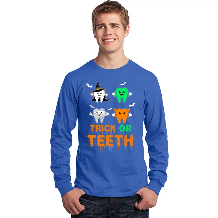 Dloo Funny Dentist Dental Trick Or Teeth Tooth Halloween Cool Gift Long Sleeve Shirt