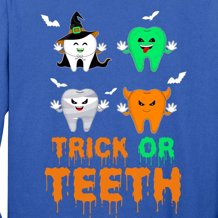 Dloo Funny Dentist Dental Trick Or Teeth Tooth Halloween Cool Gift Long Sleeve Shirt